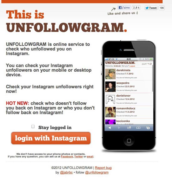 vous pouvez suivre l actualite et les nouveautes d unfollowgram sur son profil facebook et son compte twitter - comment decouvrir qui ne vous suit plus sur instagram