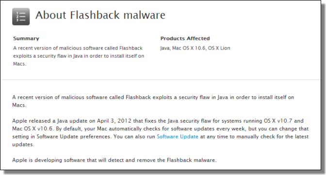 Vérifiez que le malware FlashBack n'est pas présent sur votre Mac avec FlashBackRemoval 1