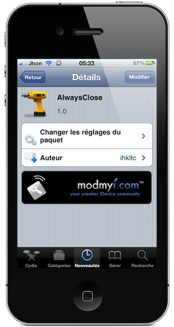 Tweak : Affichez toujours l'icône pour fermer les applications dans le menu multitâche avec AlwaysClose 1