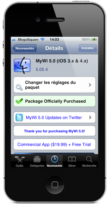 Mise à jour de MyWi 5 pour supporter l'iOS 3.x à l'iOS 4.x et l'iOS 5 1