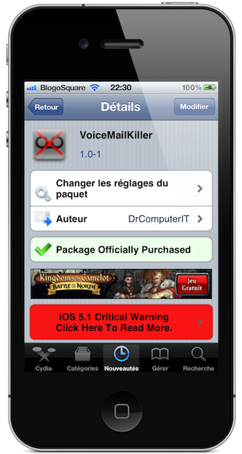 Tweak : Envoyez des SMS ou des Mail à un groupe de contacts en un seul clic avec VoiceMailKiller. 1