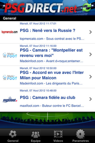 PSG Direct : toutes les infos sur le Club du Paris Saint-Germain sur iDevice 1