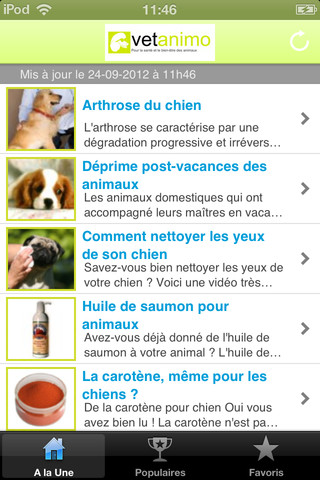 Vetanimo, conseils vétérinaires directement sur votre iPhone 1