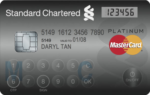 Carte de crédit avec un écran LCD et un clavier numérique