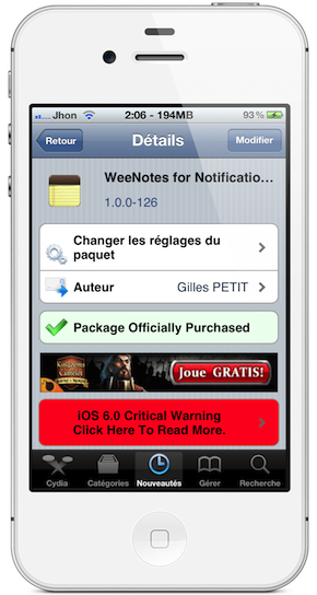 WeeNotes for NotificationCenter