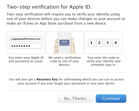 Apple propose l’authentification en deux étapes