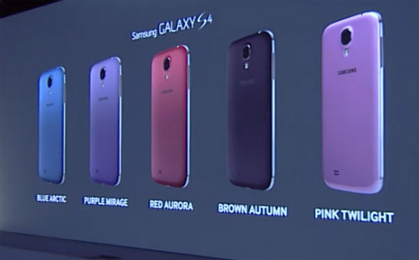 Sept couleurs différentes pour le Galaxy S4