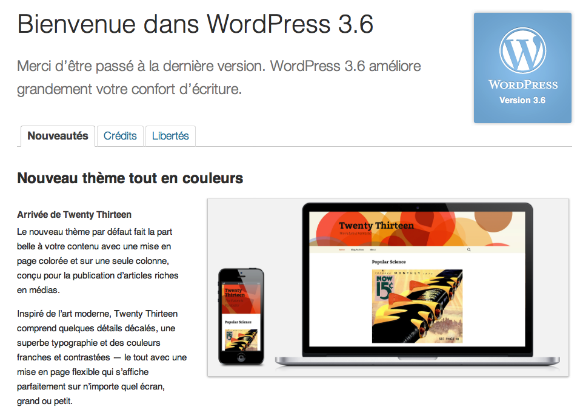 Wordpress 3.6 maintenant disponible en version grand public 2