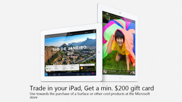 Microsoft offre $200 minimum pour votre iPad