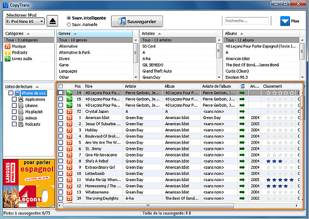 Copier la musique de l'iPhone vers PC/iTunes 2