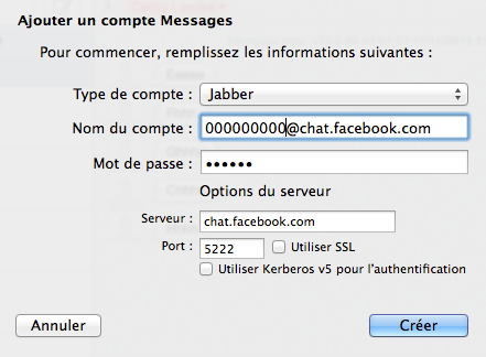 Paramétrer le Chat Facebook via l'application Messages sous OS X 2