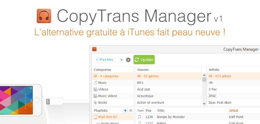 CopyTrans Manager- L’alternative à iTunes fait peau neuve!   2