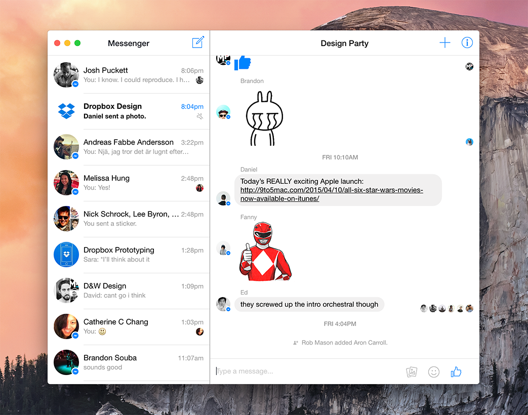 Une application Messenger pour votre Mac