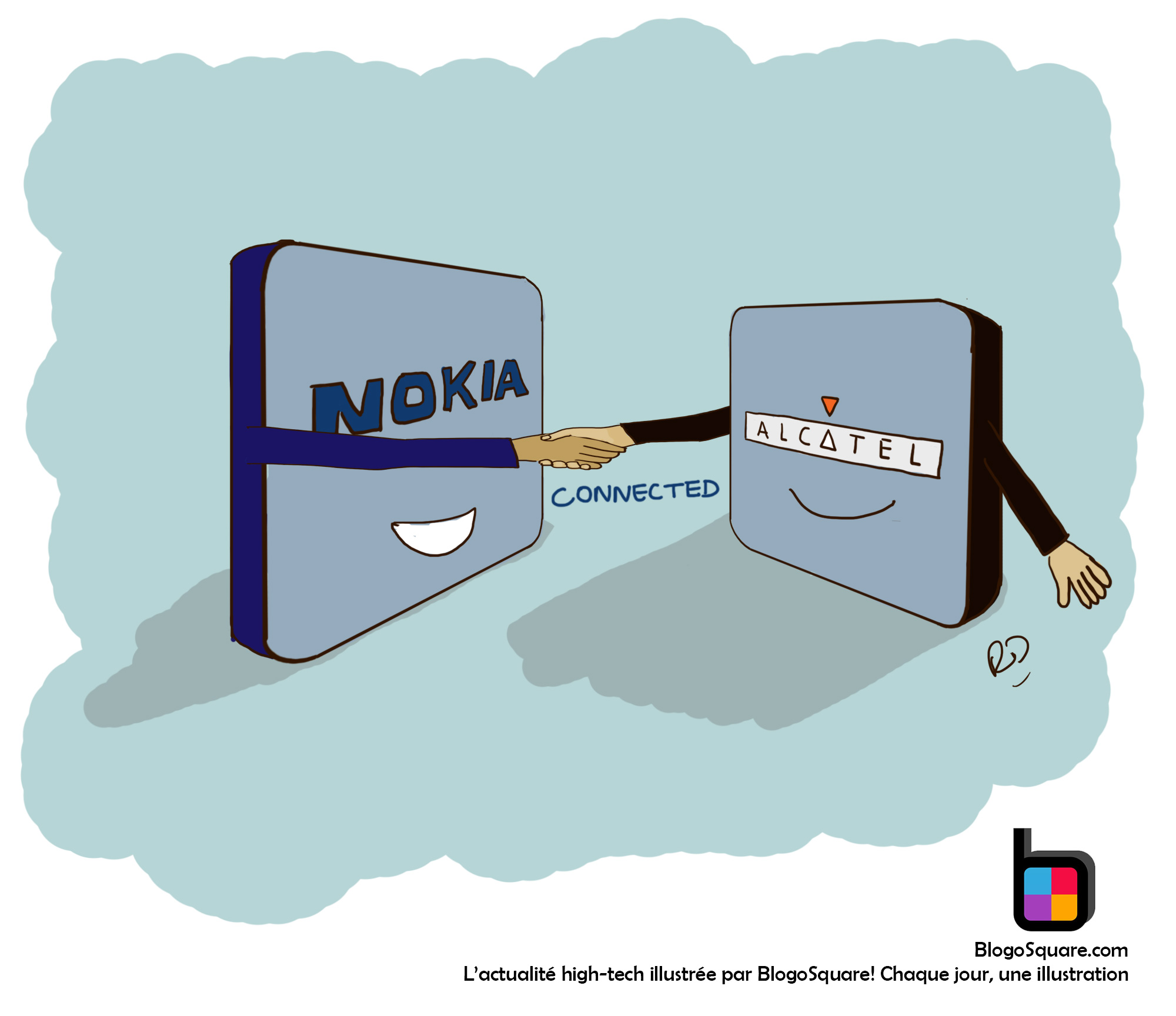 Illustration : Nokia achète Alcatel