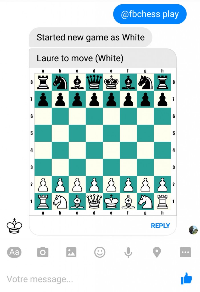 Facebook Messenger : joue aux échecs